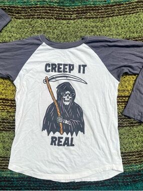 Tiny Whales Creep It Real Kids Raglan Tee